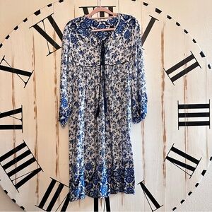 Blue & White Boho Dress
